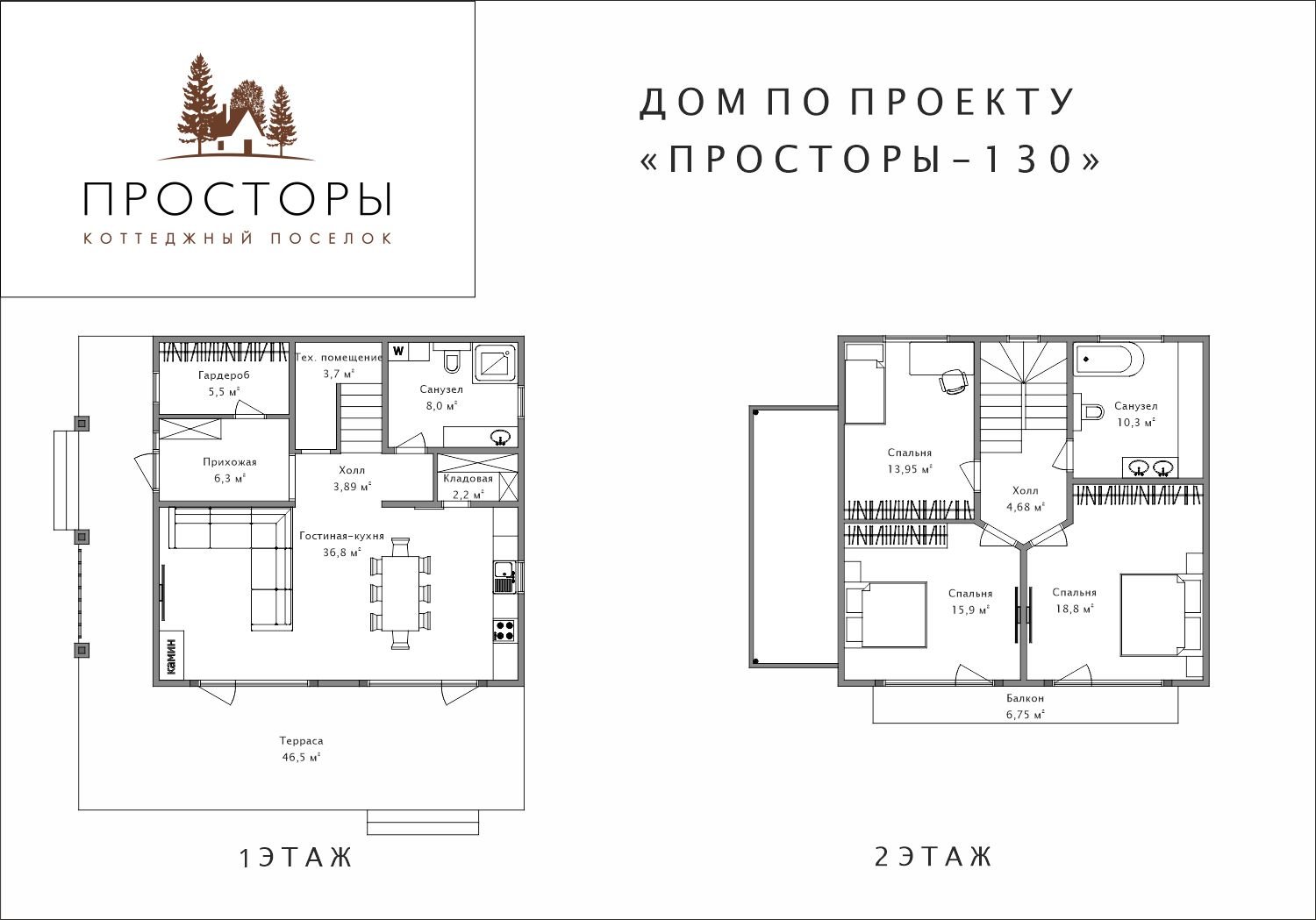 Дом 130 м2, в КП ПРОСТОРЫ | Дома